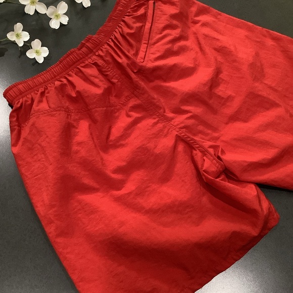 Speedo Paneled Red & Tan Logo Swim Trunks Paneled NWOT Yoked Back - Picture 6 of 12